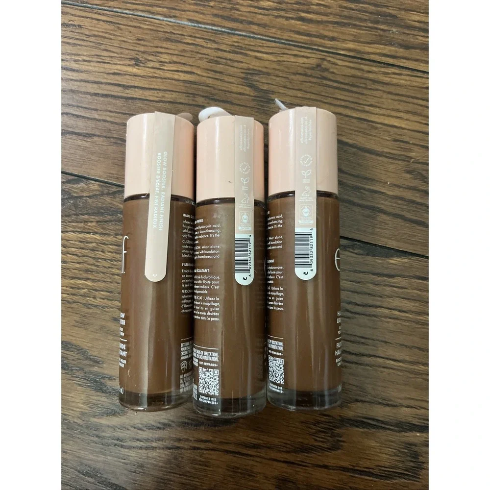 E.L.F. ELF Halo Glow Liquid Filter Booster 7 Deep Rich Tan Sealed Lot of 3